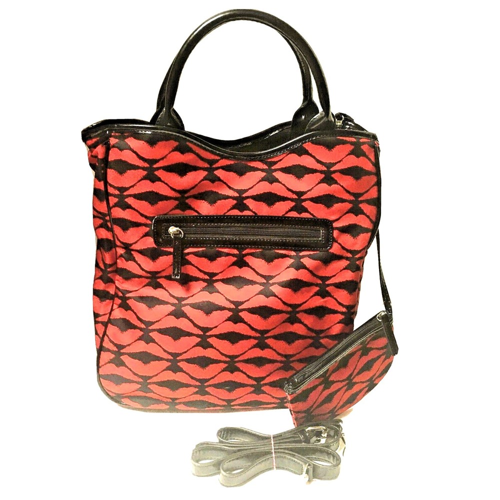 Lulu Guinness Shoulder Handbag Satchel Convertible Crossbody Purse Novelty Print - Picture 5 of 12